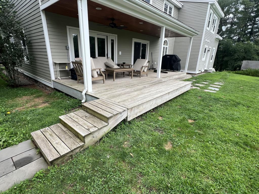 The porch and deck construction project before being started by WS Carpentry